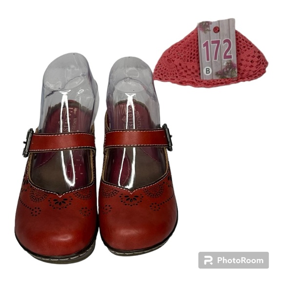 L'Artiste Aneria By Spring Step America Clog Red Size 35 - Picture 3 of 12